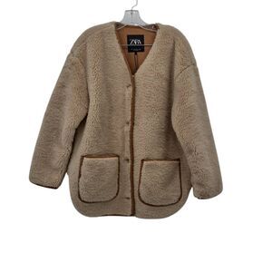 Zara Women's Fleece Faux Fur Jacket Size M/L
